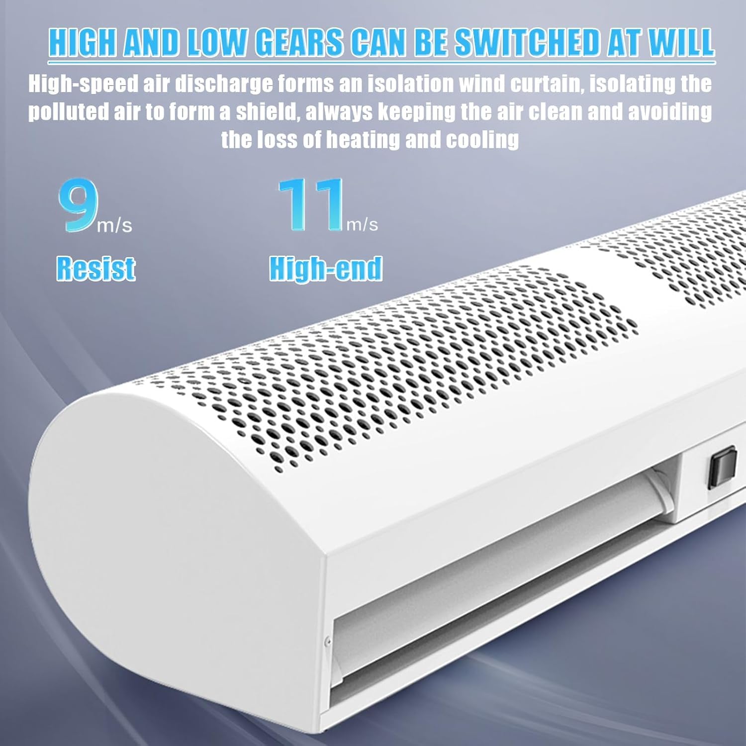 Cortina de aire para puertas, ventilador comercial para interiores, cortina de aire para puerta súper potente para un control eficaz del aire