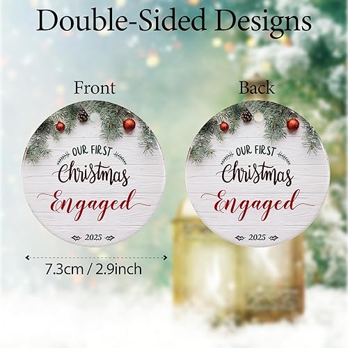 Miniatura 2 de Adorno de Navidad de compromiso 2024, regalos de compromiso para parejas, adorno de compromiso para la primera Navidad 2024 para parejas, recién