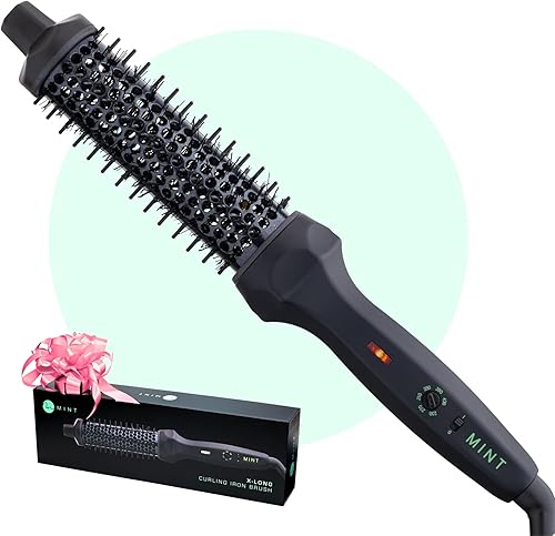 MINT Cepillo térmico extralargo de 1 13 pulgadas para rizos, volumen y ondas sin esfuerzo, cepillo de cerámica para rizar 230-430F  Regalos del día