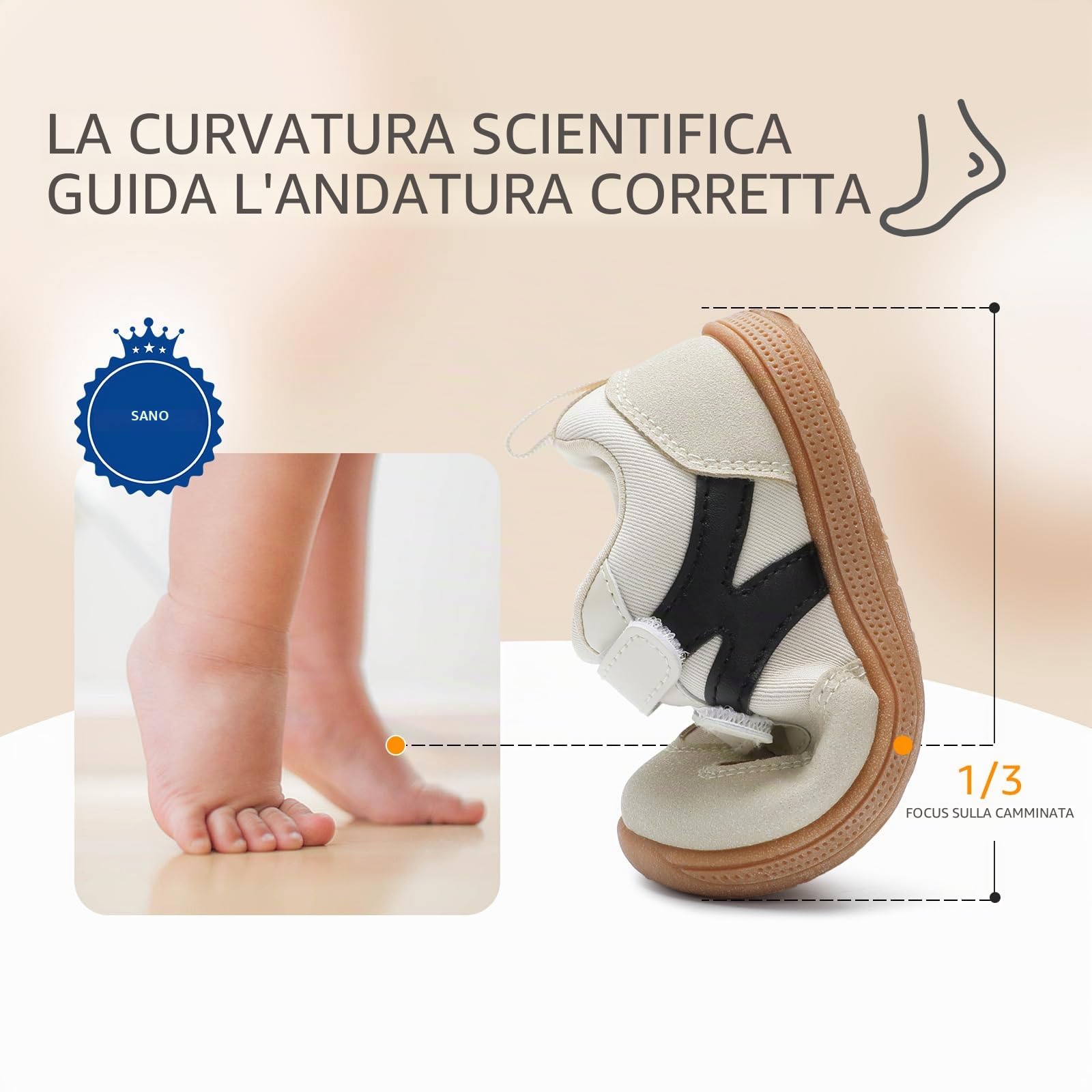 STQ KIDS Scarpe Barefoot Bambini Suola Zero Drop Punta Larga Ginnastica Bambina Bambino Antiscivolo per Primi Passi Asilo/Scuola/Gioco 21-29 EU