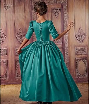 Simplicity 8411 18th Century Gown and Panniers Women's Historical Costume Sewing Pattern, Sizes 6-14