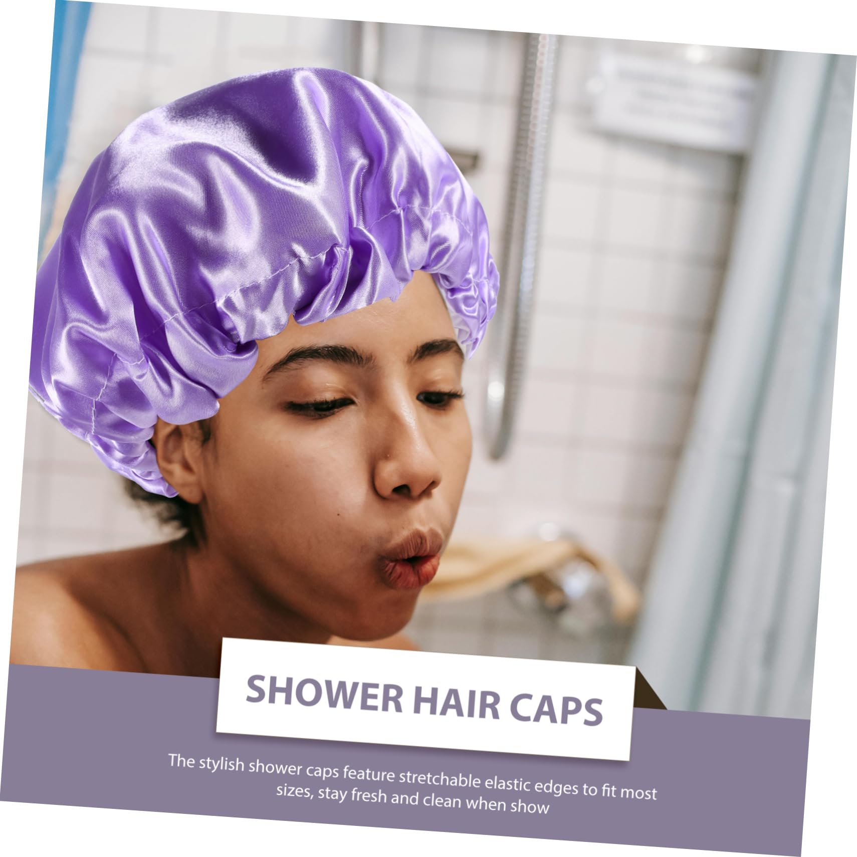 MAGICLULU 10stücke Duschhaube Damen Wasserdichte Satin-badekappen Wiederverwendbare Haarkappen Für Langes Und Kurzes Haar Für Dusche Sauna Spa Und Reisen