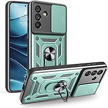 YANJIEER ESONG Cover Antiurto per OPPO Realme GT 8 PRO 5G, Custodia Armor Protettiva di Grado Militare, Scorrevole Fotocamera Proteggi, Magnetica Anello Supporto,Hard PC&TPU Bumper Case Verde