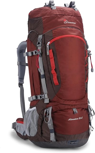 Mountaintop 80L Cadre intérieur Randonnée sac à dos Camping Sac à dos pour hommes Femmes Voyage, Trekking avec couverture de pluie