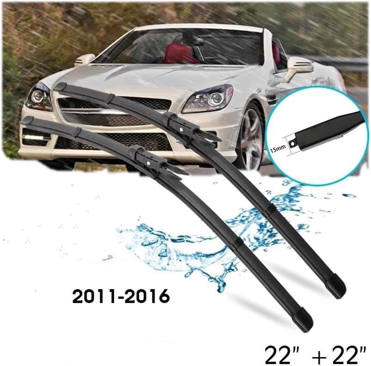 Wipers Replacement Kit for Mercedes for B&ENZ SLK Class R172 2011-2016 22"+22" Car Wiper Blades Front Window Windshield