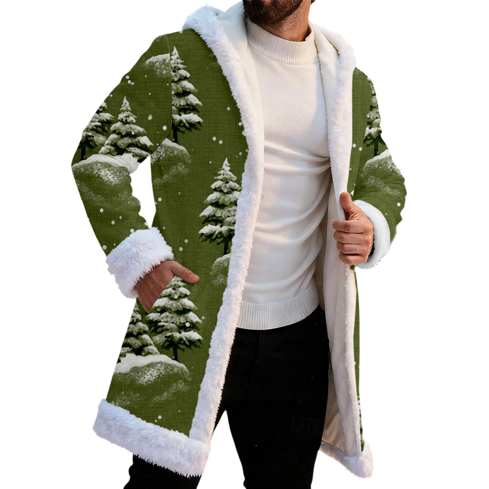 Cardigan Invernale con Cappuccio e Morbida Maglia Casual per Coppie