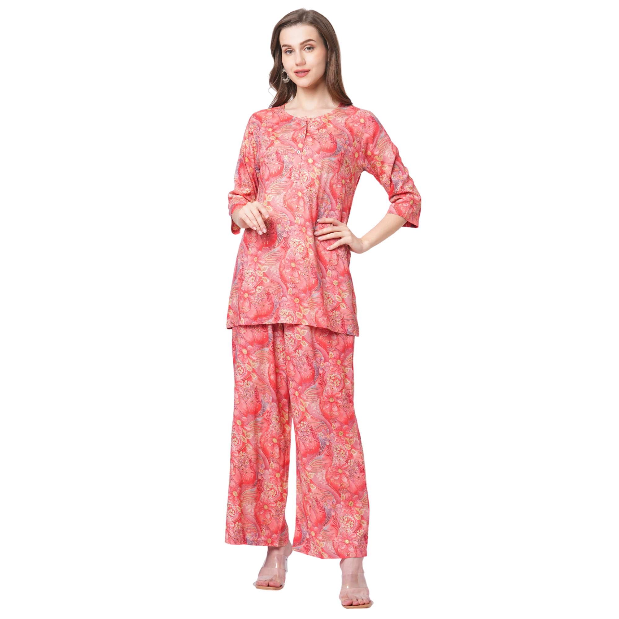 go-4 it Rayon Printed Fabric Co-ord set-picture-39