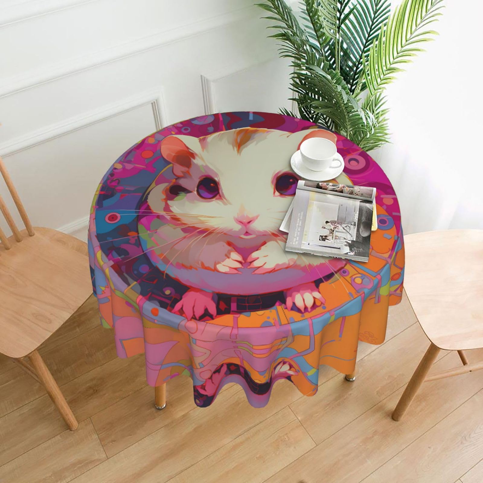 HLBSDM Mouse Printed Practical Round Tablecloth, Durable, Suitable for Home, Restaurant, Hotel, Gathering, and Decorative Table Covers