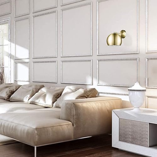 Miniatura 3 de Juego de 2 apliques de pared dorados a pilas, con control remoto, regulables, sin cables, fácil de instalar, para pared de TV, granja, luz de