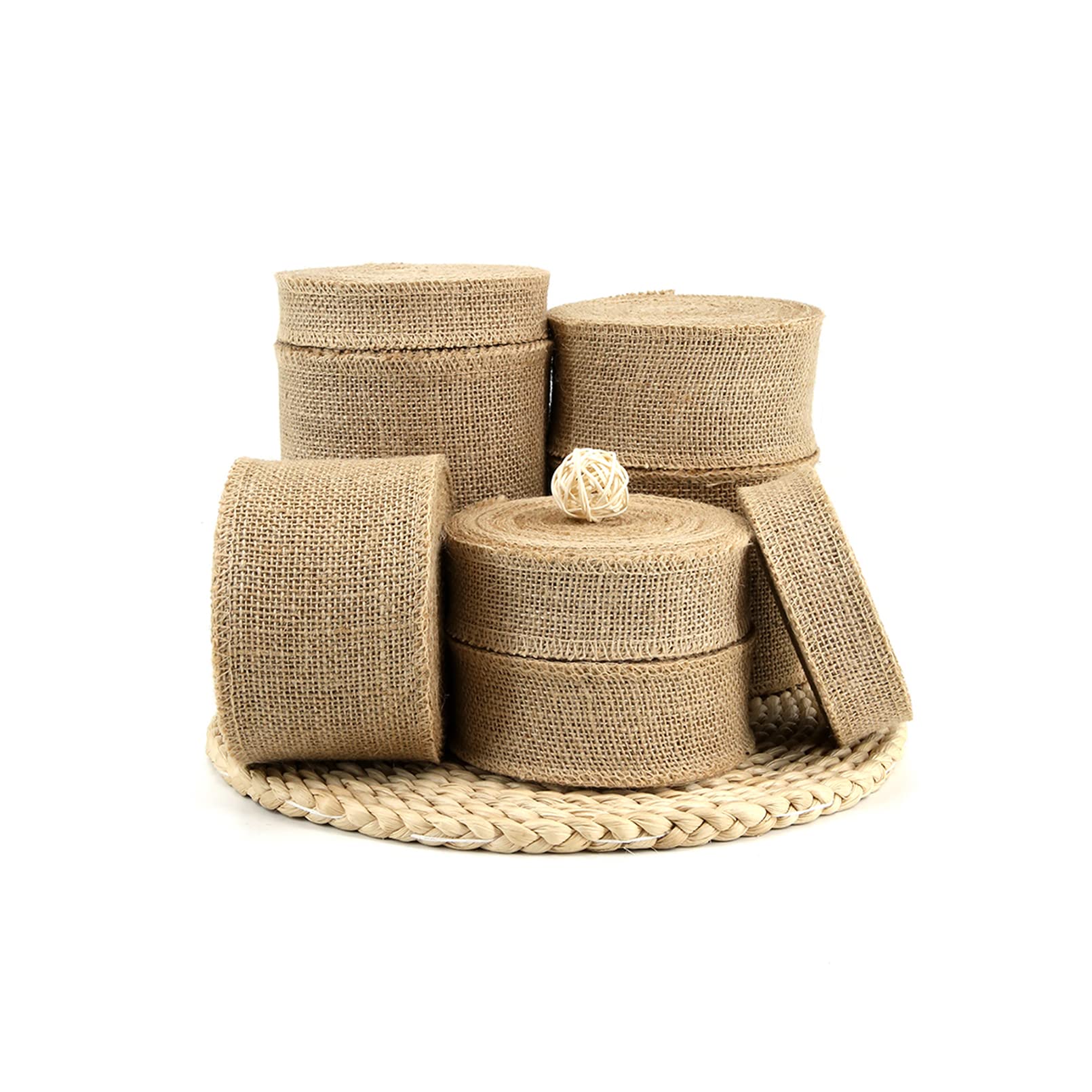 Dekoband Natürliche Burlap Geschenkband Vintage Juteband Sackleinen Vintage Dekoration bordüre Dekoband Rolle für Handwerk Hochzeit Geschenkverpackung (10 Meter Lang) (30cm)