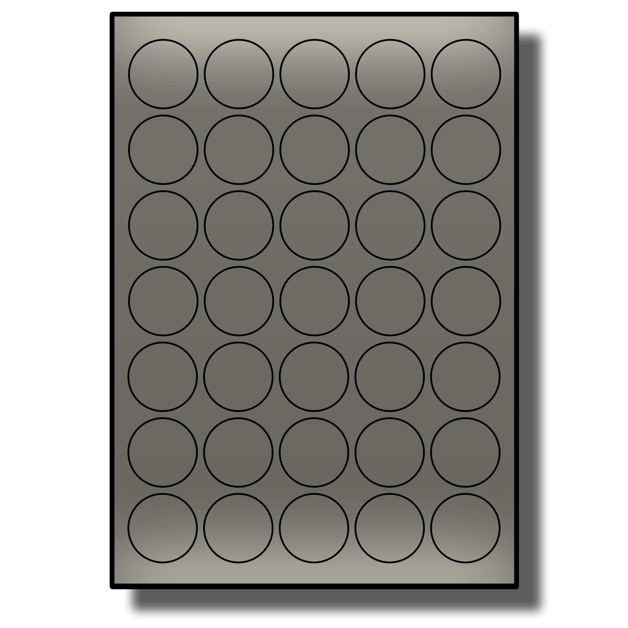 Label Planet® 35 Per Page/Sheet, 250 Sheets (8750 Round Metallic Silver Sticky Labels), Coloured A4 Circular Circle Dots for Pricing/Labelling/Coding, Laser Printers Only, LP35/37R LS, 37MM ⌀ Circles — image 1