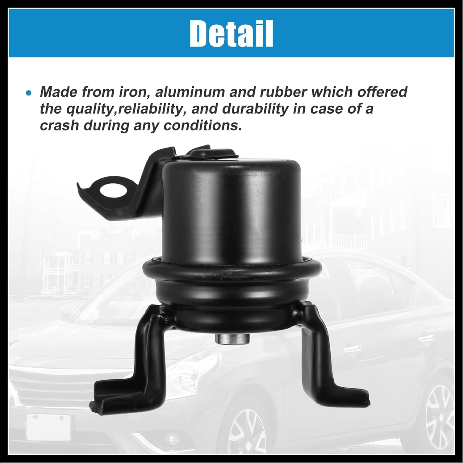 Front Right Car Engine Motor Mount Replacement for Toyota RAV4 4 Cyl 2.0L 1996-2000 No.1236274391 Black Durable Material