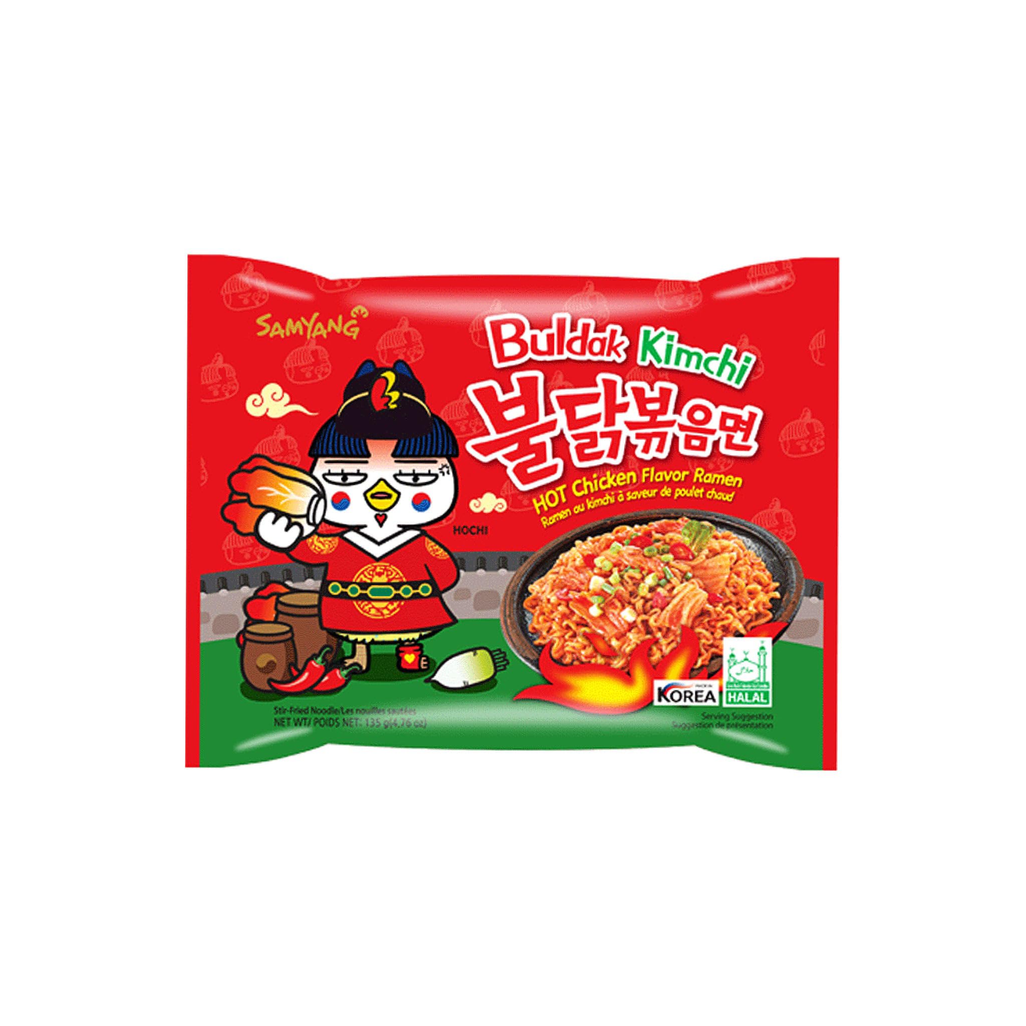 Fideos Ramen con sabor a kimchi pollo caliente SAMYANG 135g Corea - Juego de 6 piezas