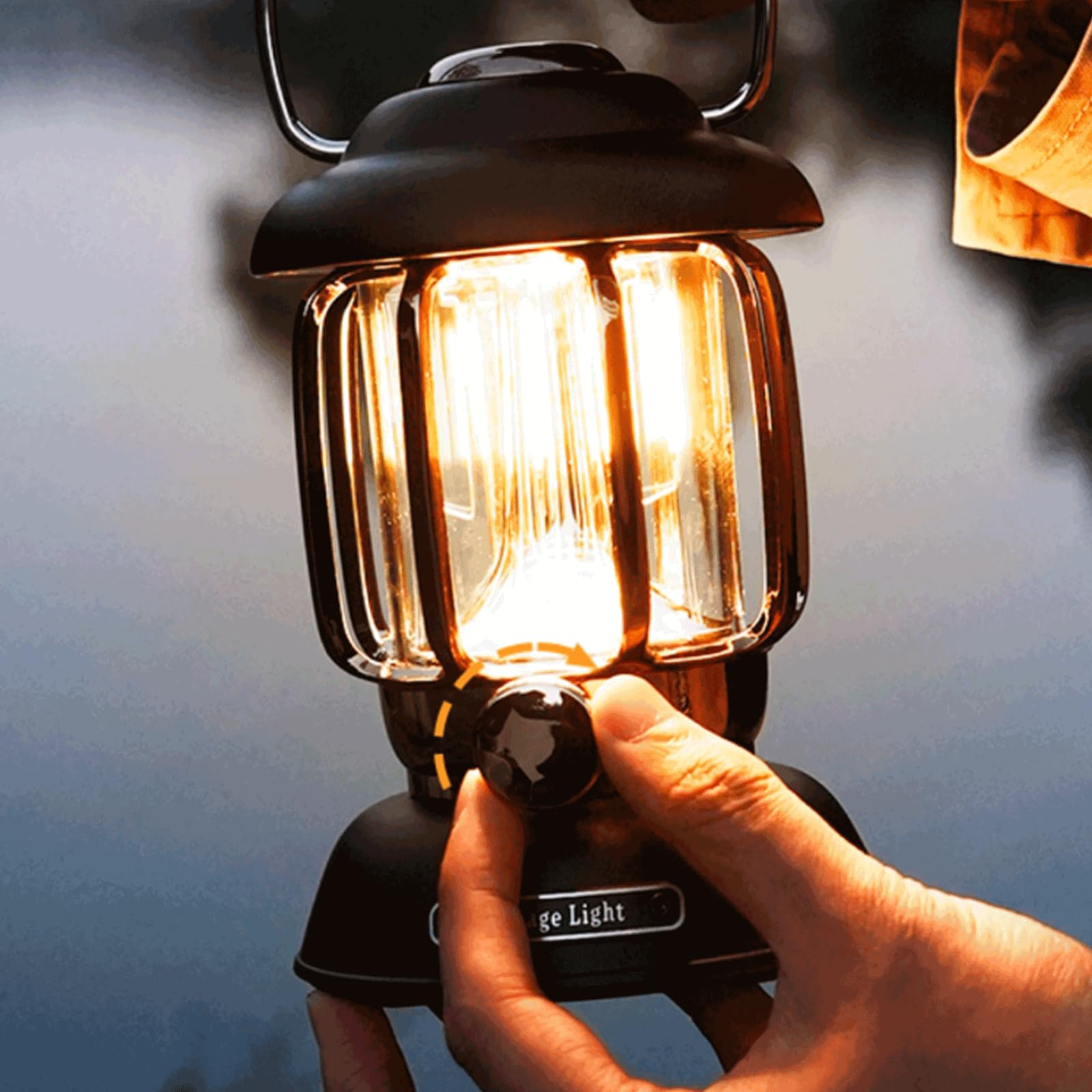 Lampa rechargeable camping Wielokolorowa, ładowalna latarnia kempingowa typu C z haczykiem(Bruin)