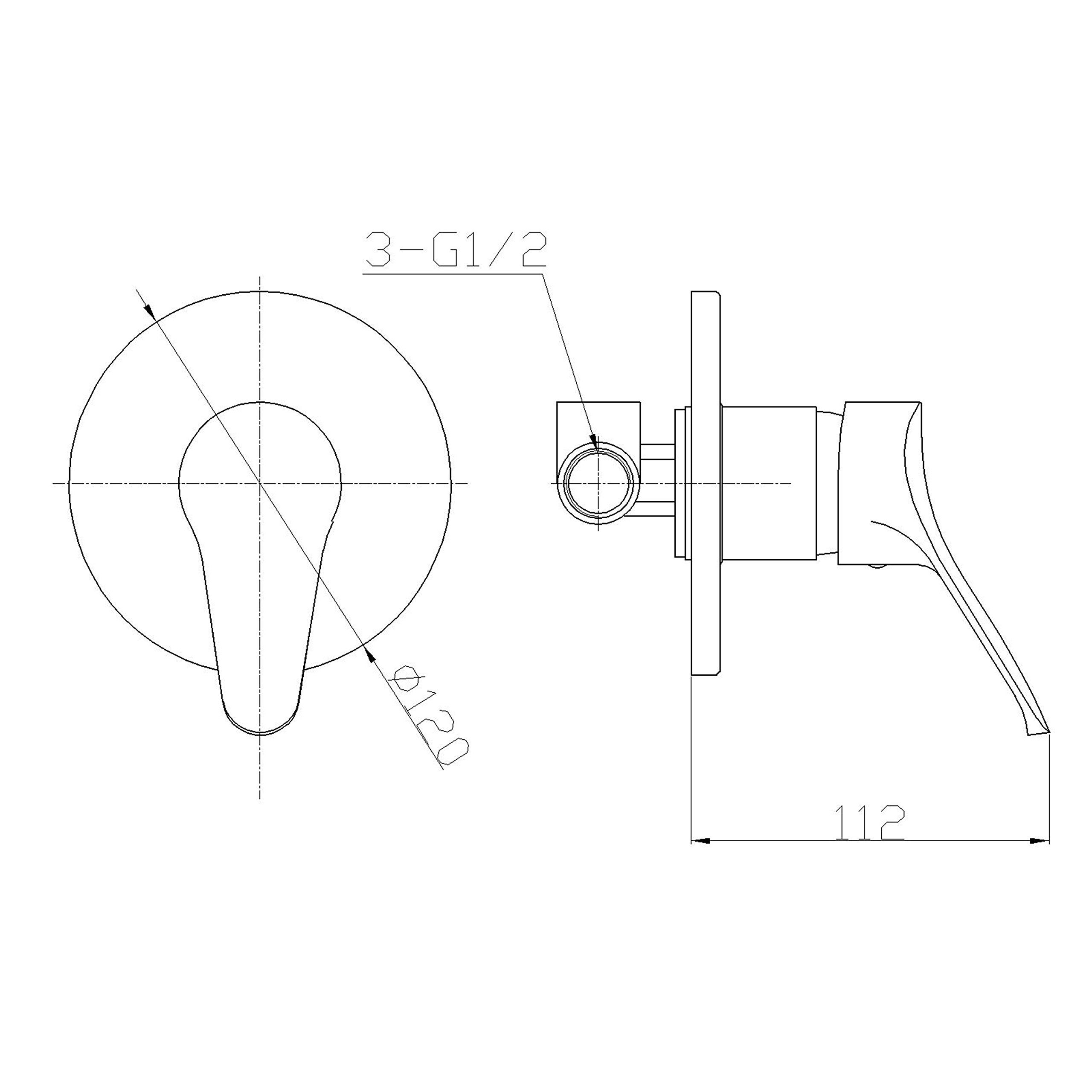 Ambrosiana sei14030000 grifo mezclador ducha serie completa de cuerpo integrado, Cromo, 12 x 11,2 x 12 cm