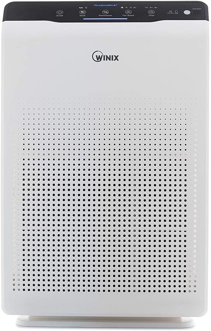 Winix 2020EU Air Purifier with True HEPA, active Carbon filter, PlasmaWave, Auto & Sleep mode, for allergies, smokers, dust, odour reduction , silent, up to 77 sqm, ideal for large living spaces