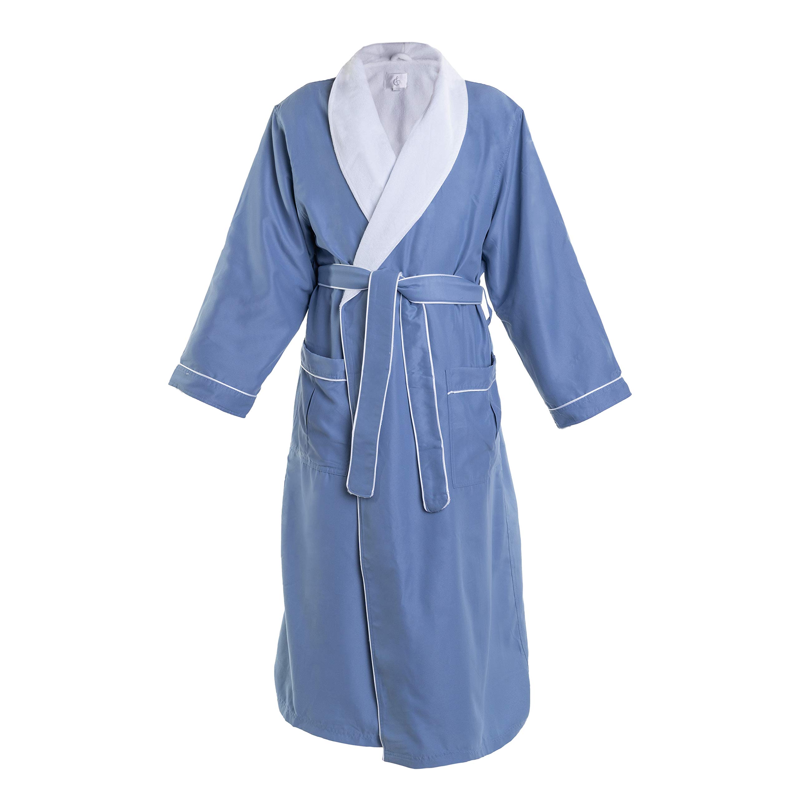 CHADSWORTH HAIG Microfiber Plush Bath Robe with Minx Lining Luxury Spa Hotel Robe for Women Men