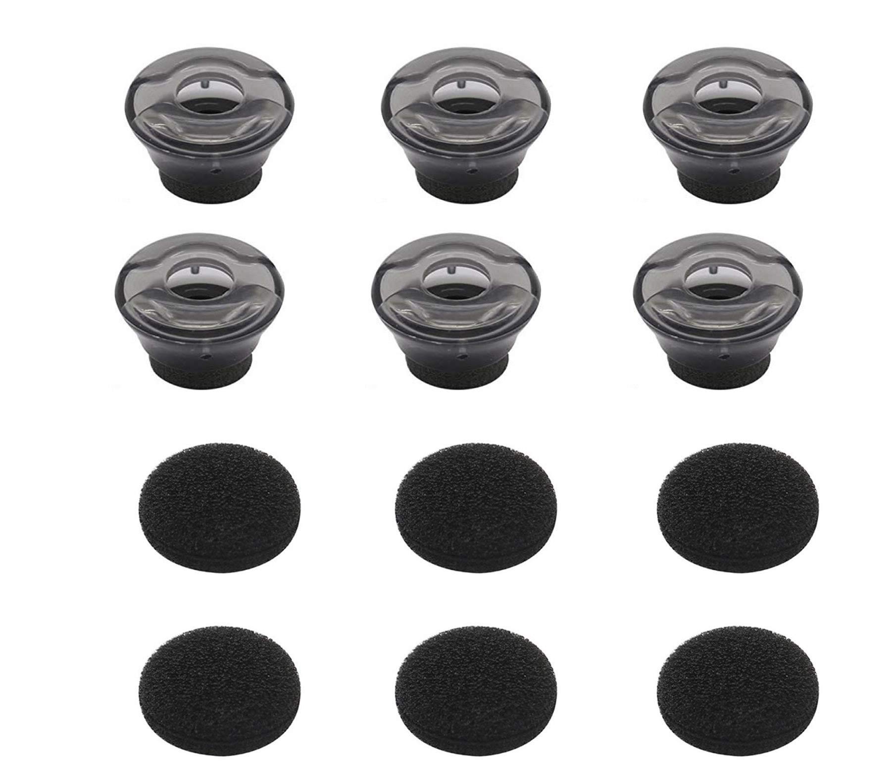 6pcs Small Size Eargels/Eartips/Ear-Cushion for PLT Voyager 5200 (206110-101) Replacement Spare Kit with Foams Covers.