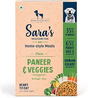 Sara’s Wholesome by HUFT Classic Paneer & Veggies Wet Dog Food – 100 gm | Vegetarian Recipe | Human-Grade Ingredients | Co... Price In India