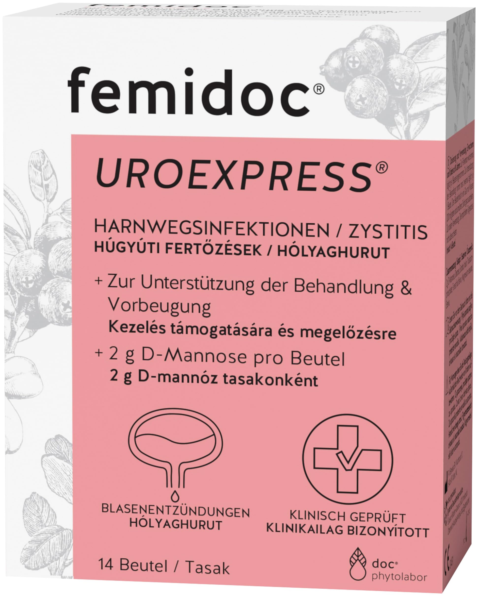 femidoc UROEXPRESS Trinkbeutel – 14er Pack