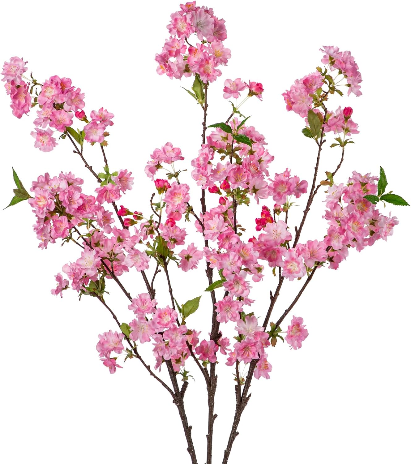 DILATATA 39" Tall Cherry Blossom Branches for Vase Faux Cherry Flowers Pink Peach Blossom for Floral Arrangements Artificial Apple Blossom Silk Tall Stems for Home Wedding Table Decor-3 Pcs