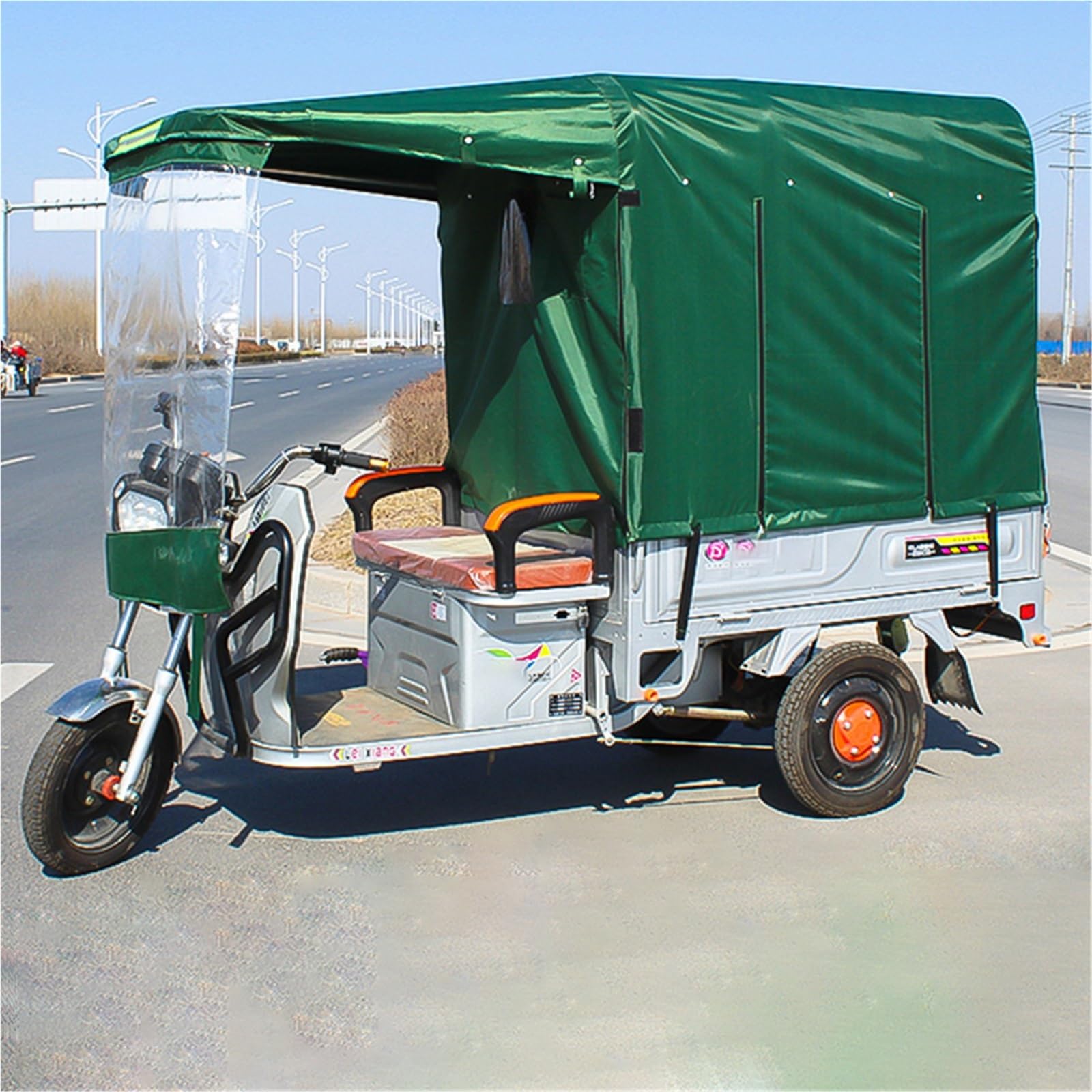Toldo impermeable para triciclos eléctricos con lona Oxford reflectante