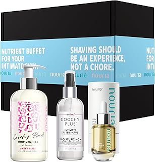 Coochy Plus HydroLock MOISTURIZING+ 3-Steps Kit Intimate Shave Gift Set: NOURIA Pre-Shave Elixir Oil + Coochy Plus Shave Cream Sweet Bliss + Coochy Plus After Shave Protection Mist