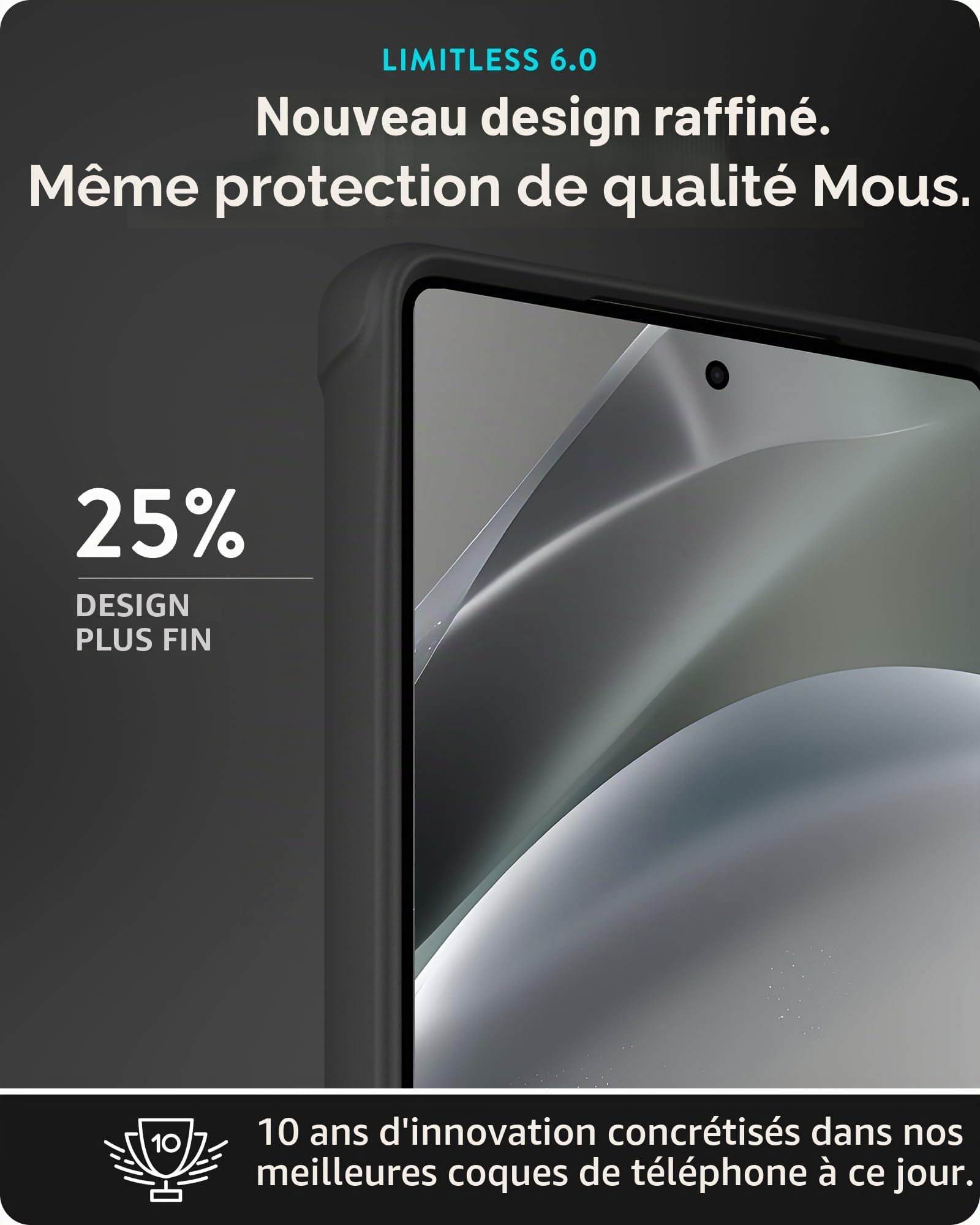 Mous pour Samsung Galaxy S25 Ultra Coque Compatible avec MagSafe - Limitless Cuir Noir