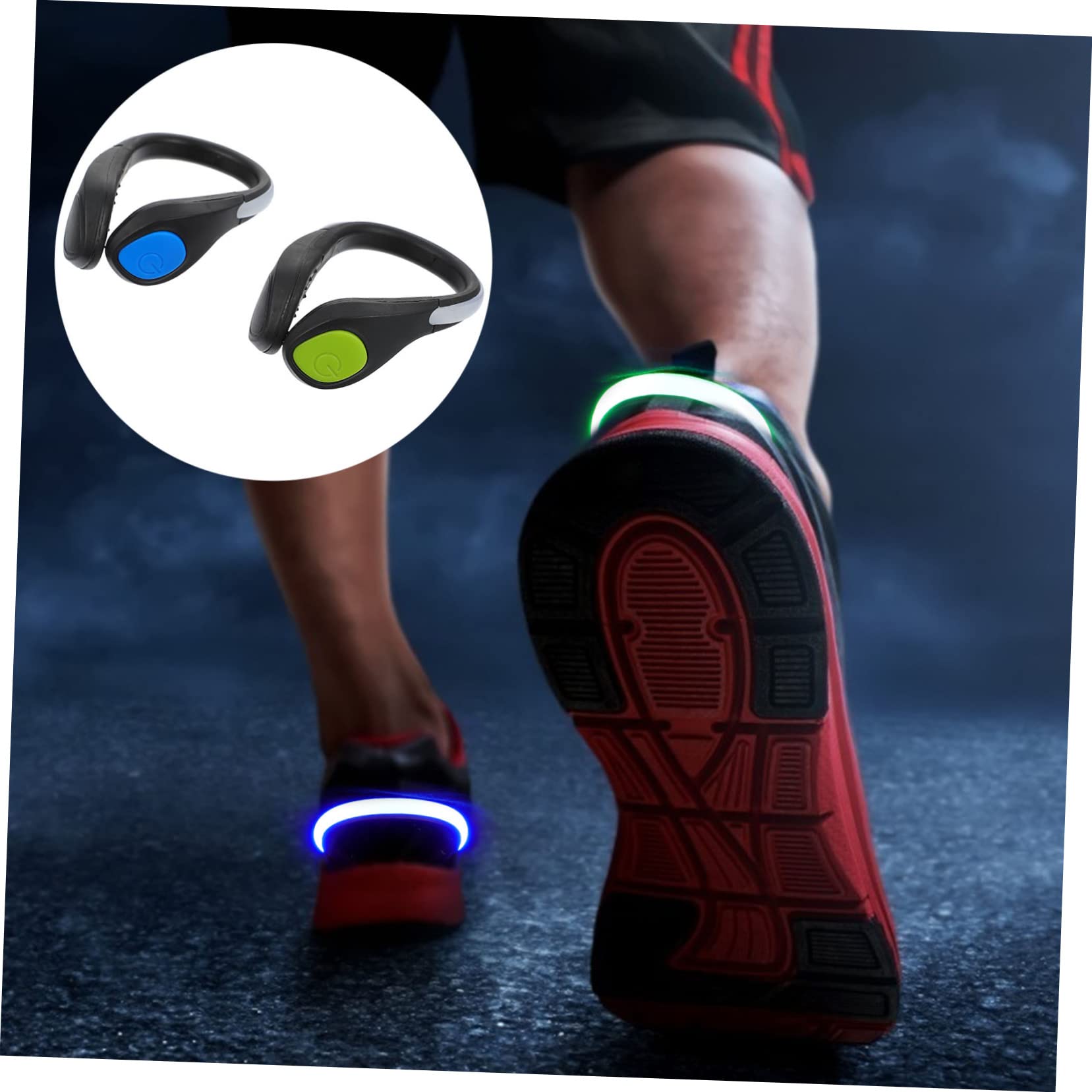 Kisangel 6 Piezas Zapato Luminoso Clip De Luz Luces De Advertencia del Zapato Pinzas para El Talón Clip De Zapato Linterna Led Noche para Correr Abs Anillo De Cadena Mascota