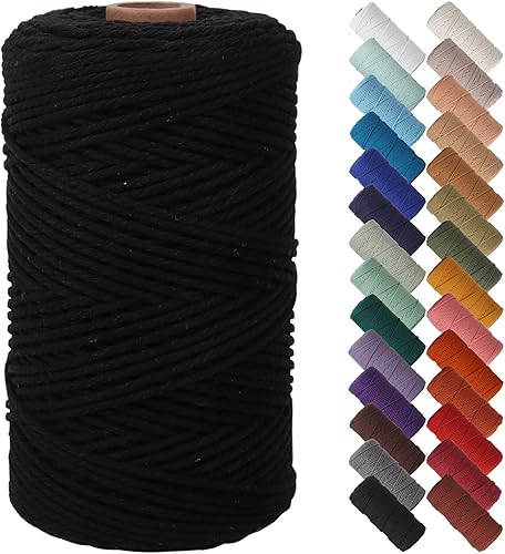 Miniatura 38 de NOANTA Cuerda de macramé natural de 0.079 in x 220 yardas, cuerda de algodón torcido de 3 hebras, cuerda de algodón colorido para colgar en la Verde