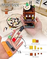 Vista 5 de Japanese Street View Ramen Shop Building Blocks, Mini Bricks Store Architecture Sets, Creative City Construction Model for Adults, Idea Gifts for