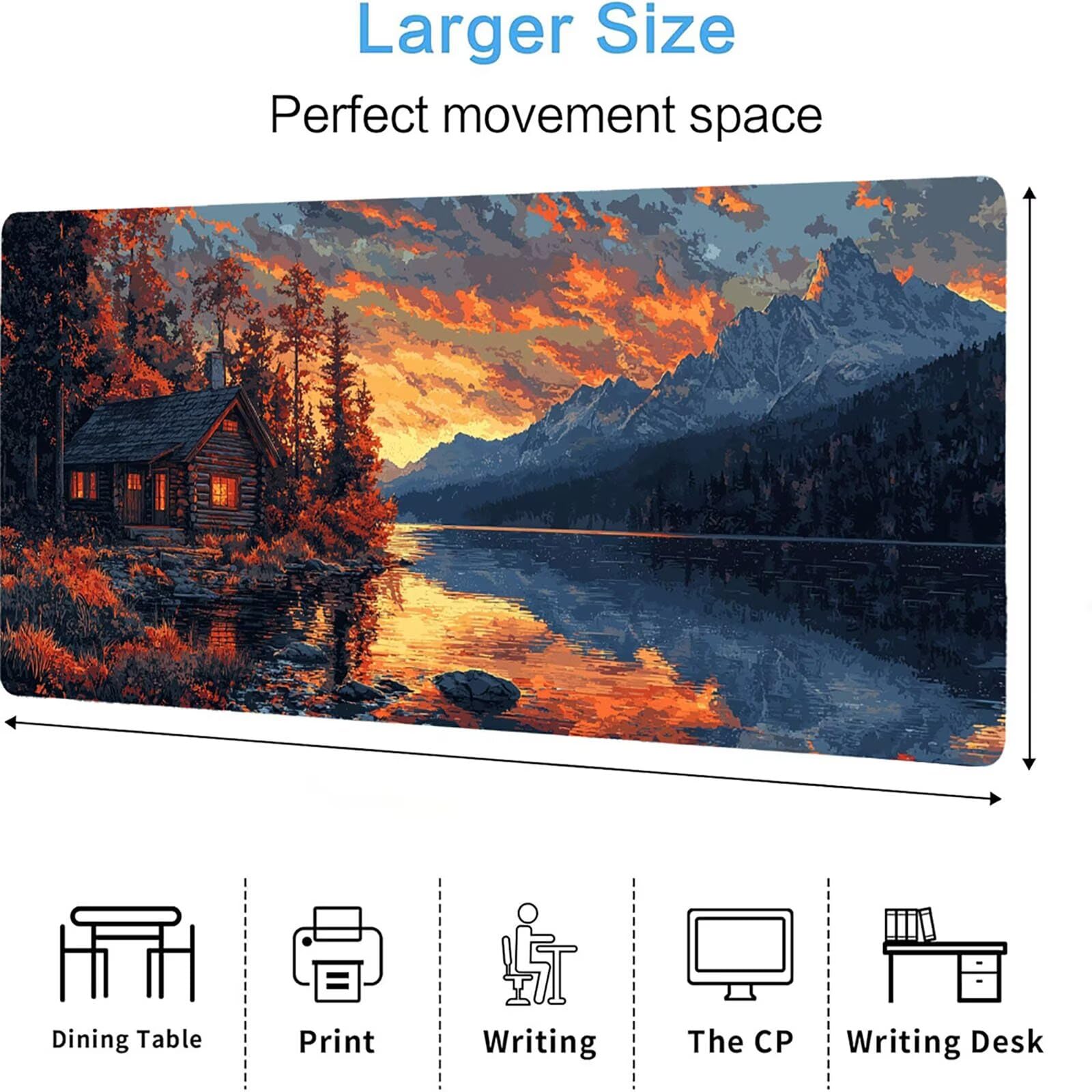 Podkładka pod mysz domową, podkładka pod mysz do gier XXL 1200 x 600 x 5 mm, podkładka na biurko dla graczy, bardzo duża bezszwowa mata na stół dla graczy, antypoślizgowa podstawa, wodoodporna