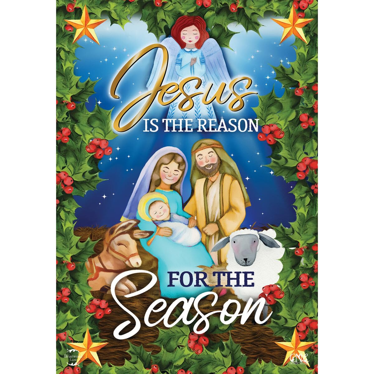 Jesus is the Reason Christmas House Flag Religious Nativity 28