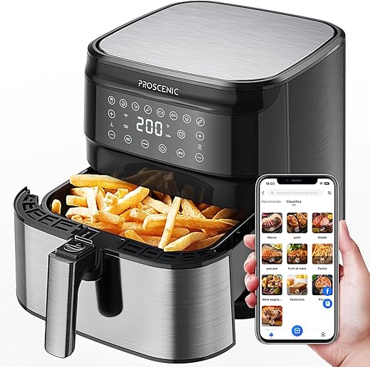 Proscenic T21 Friggitrice ad Aria, 5.5L Air Fryer Controllo con App &...