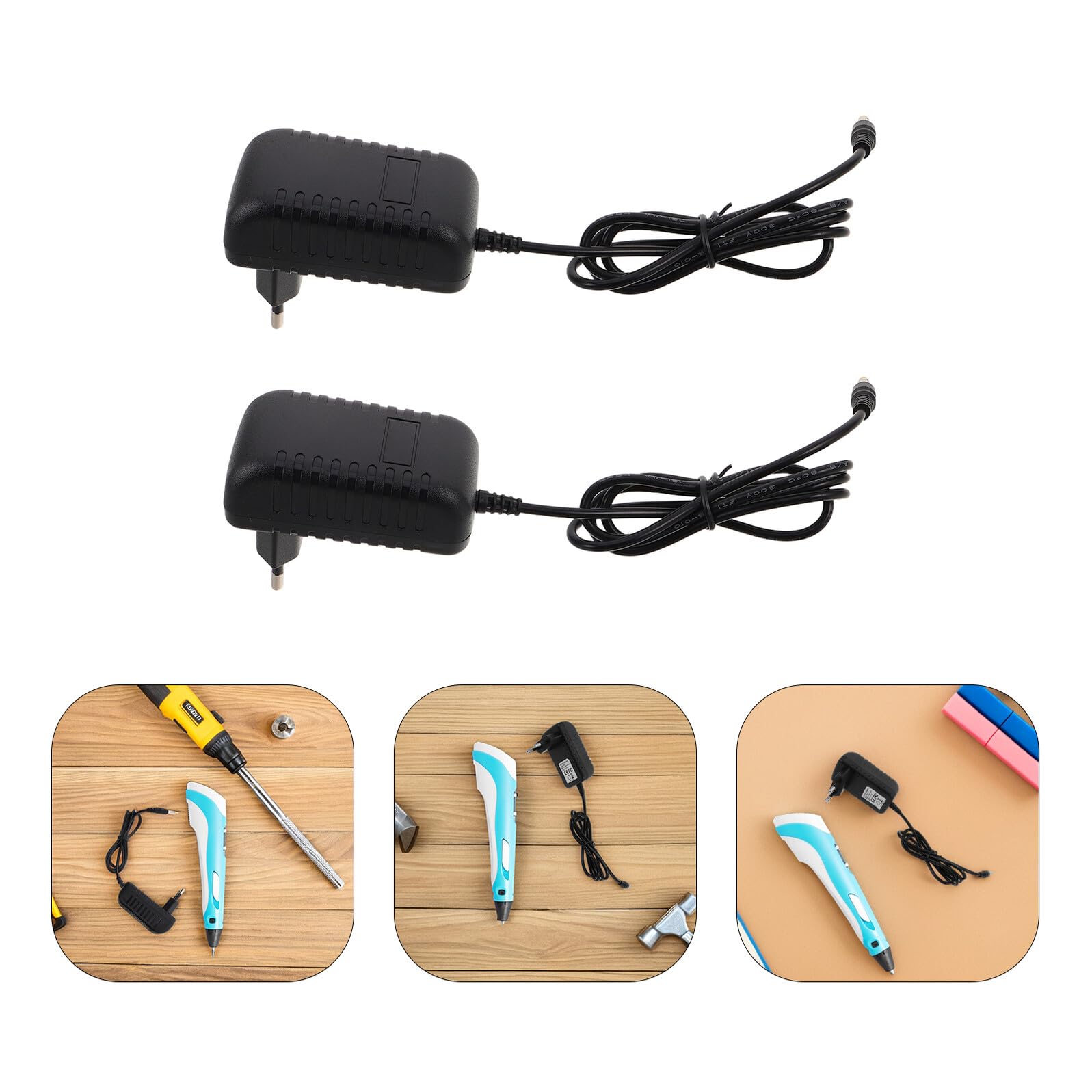 Adaptateur Chargeur 5v pour Stylo 3d, Câble Alimentation Stylo Impression 3d, Prise Eu, Lot de 2 Pièces, Compatible pour Usage en Classe et Extérieur, Cordon