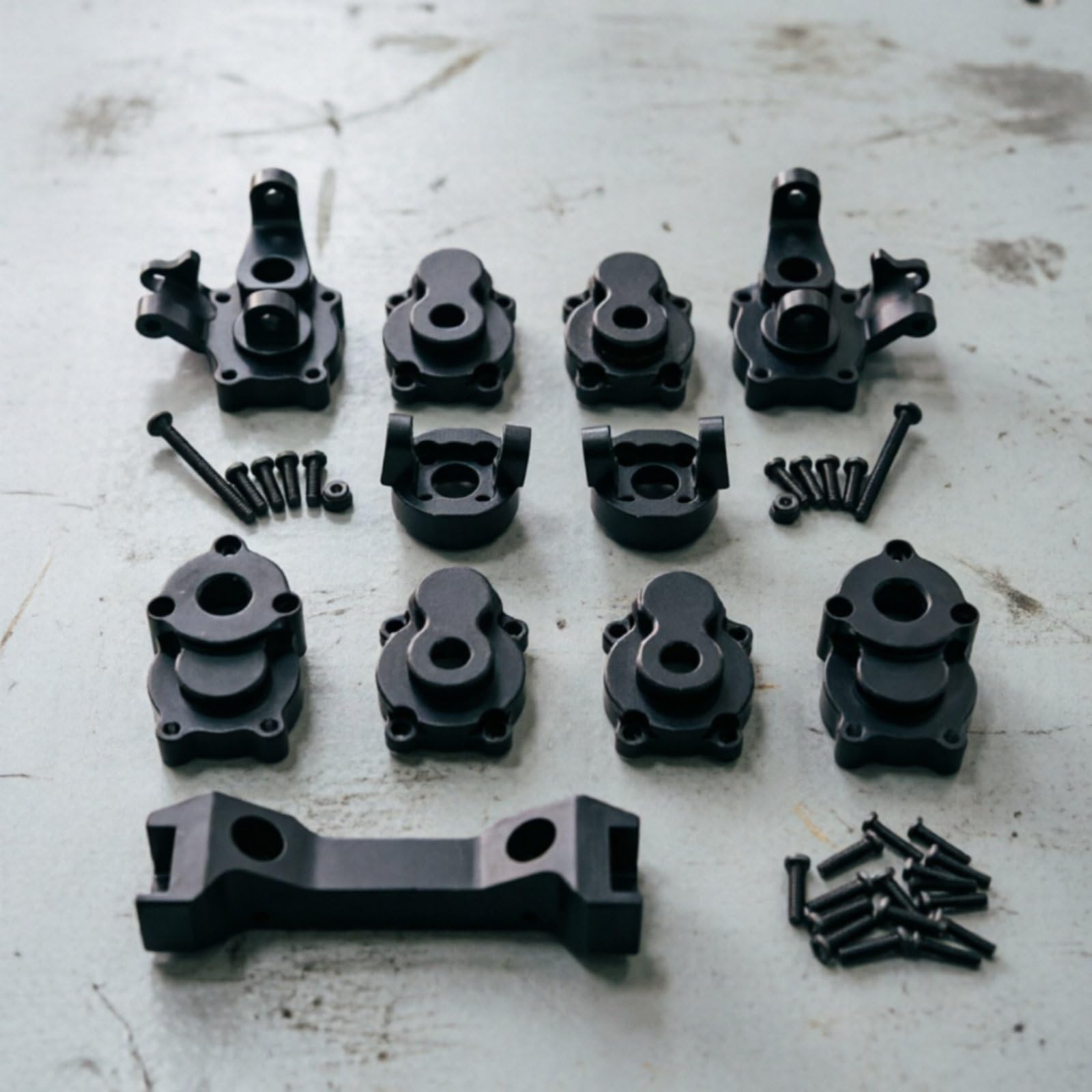 Ricambi Auto RC Set Tazza Sterzo Kit Snodo Anteriore Posteriore Supporto Tirante in Metallo Leggero per YK4102 YK4103 YK6101 Adatto per Riparazione, Blu