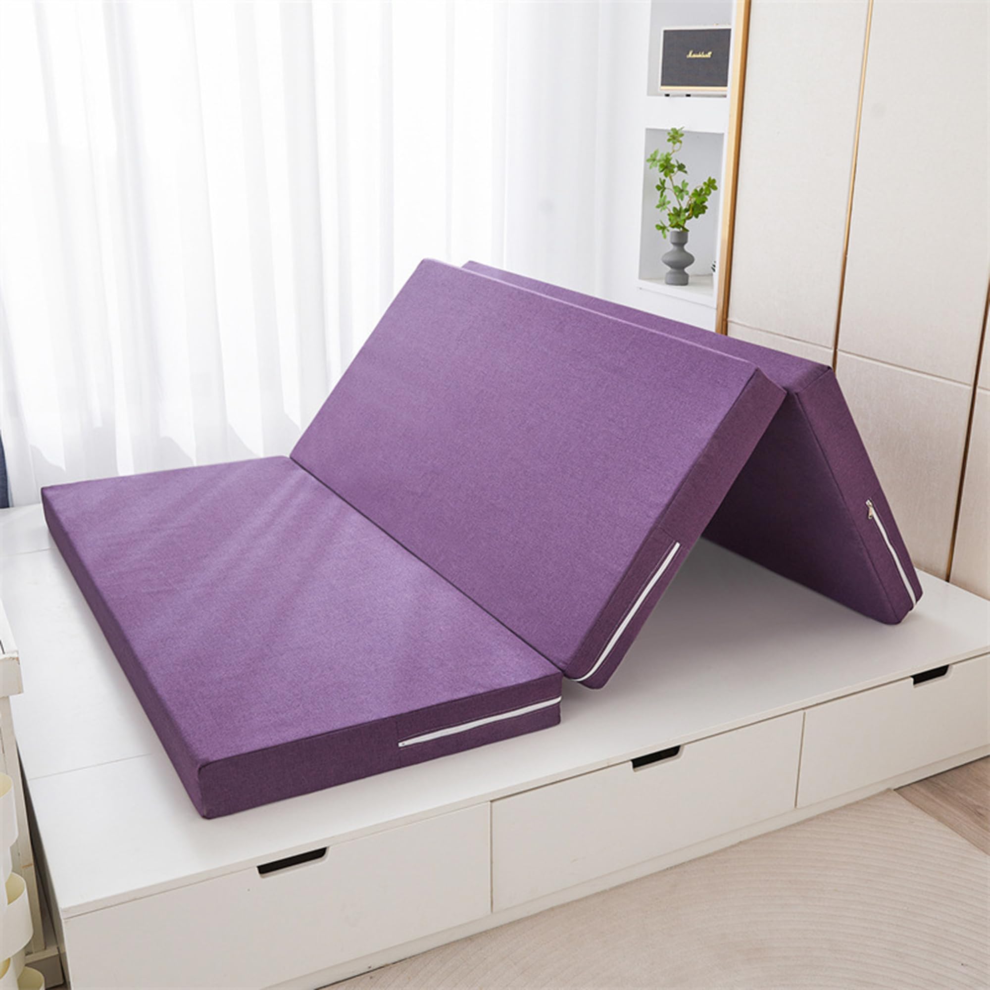 Colchón plegable individual y doble, solución portátil para dormir para invitados, lavable, 190 x 100 x 8,5 cm, ideal para viajes y uso doméstico, color