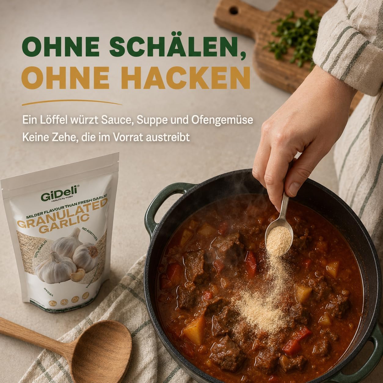 GiDeli Ail Semoule 5 kg - Granulés Séchés - Sachet Refermable