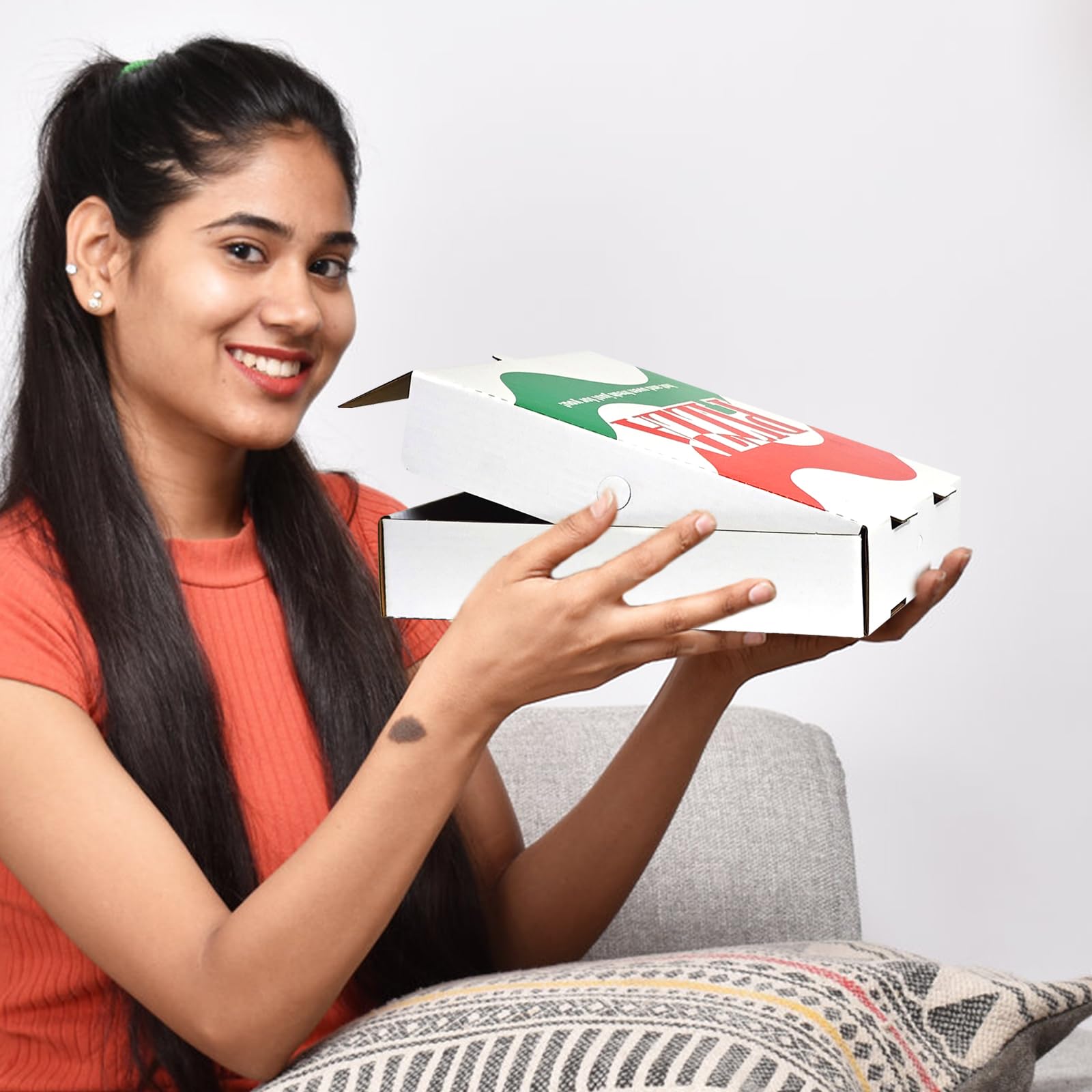 15 cajas de pizza corrugadas de papel kraft blanco de 8.4 x 8.4 x 1.7 pulgadas, cajas de almacenamiento ventiladas para llevar, adecuadas para cajas de pizza personales