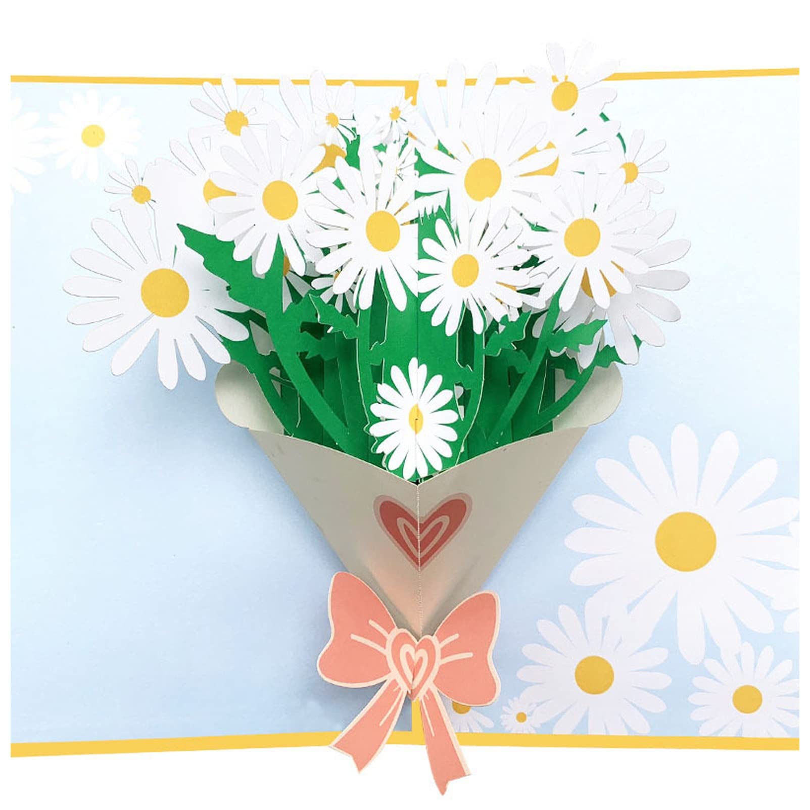 Kartki okolicznościowe, 10 szt., ręcznie robione origami, stokrotka, kwiat 3D, pop-up kartka z życzeniami na życzenia, podziękowania, Boże Narodzenie, ślub, urodziny, przyjęcie, prezent, puste kartki z życzeniami