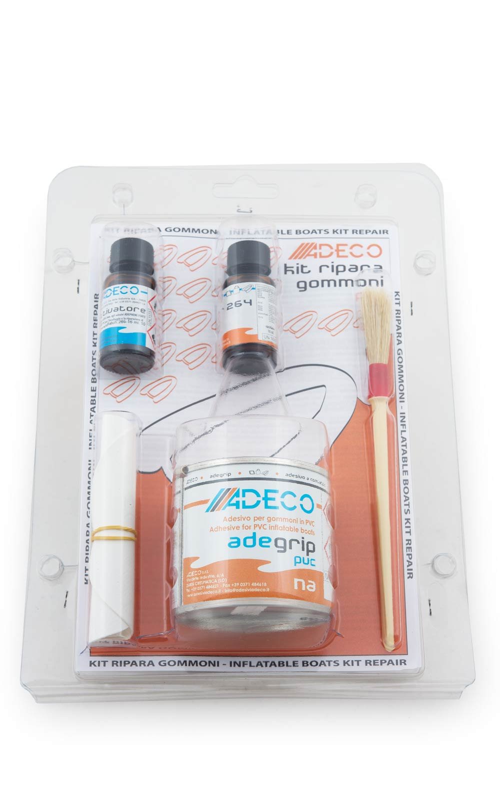Adeco Schlauchboot Reparatur-Set Adeco Grau Schwarz Weiß Orange