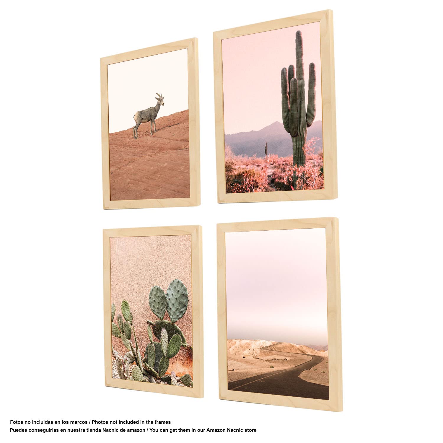 Nacnic 4-er Set Starke Klassische Fotorahmen zum Schutz und Anzeige von Fotos, Diplome, Plakate, Poster, Kunstdrücke... in verschiedenen Größen und Farben. Holz, Größe A3