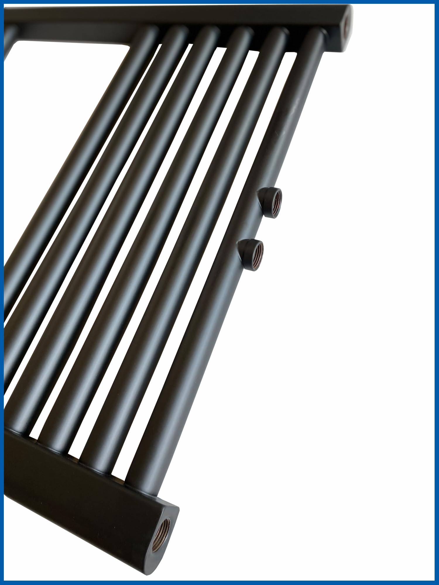 Scaldasalviette da bagno SMYRNA nero opaco, 450 x 1700 mm, dritto, con attacco centrale