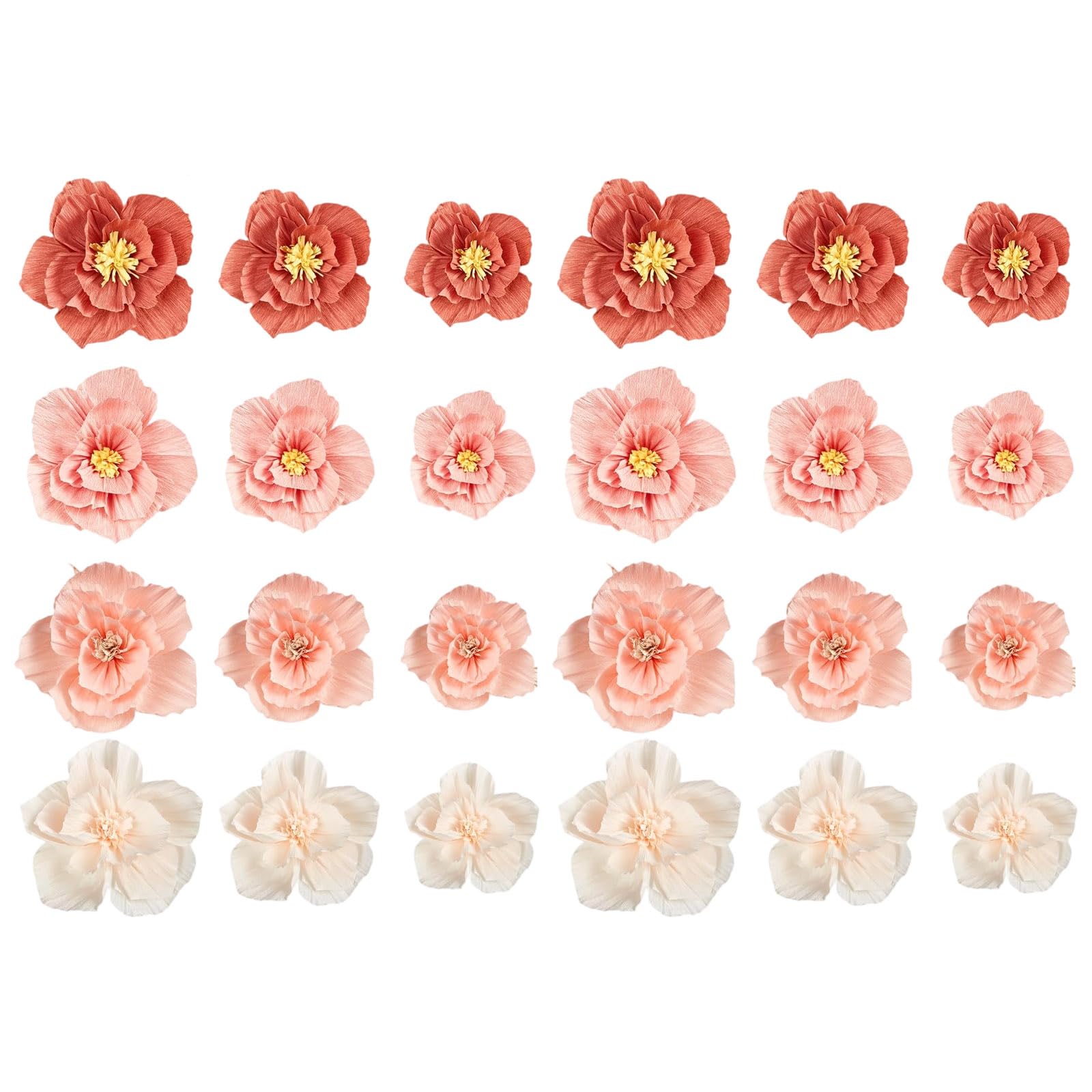 Bulk Set of 24 Tissue Flowers Colorful Floral Perfect for Celebration and Special Event Birthday Party Deck
