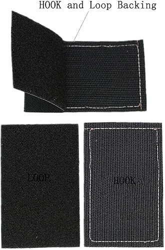 Vista 3 de Parches reflectantes para médicos, 2 unidades, con gancho en el reverso, color negro de 2.76 pulgadas