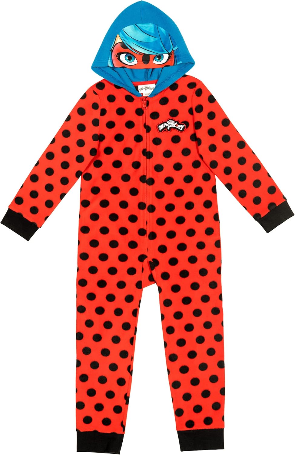 Miraculous Ladybug Girls Zip-Up Hooded Costume Onesie Pajama Coveralls : Clothing, Shoes & Jewelry