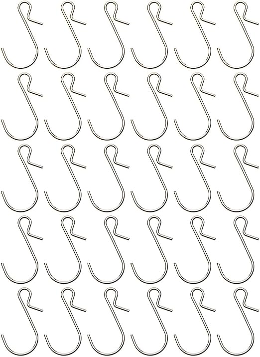 Mini Skater 30 Pcs 1.5 inch Length S Shaped Hanging Hooks Metal Small Silver Hangers with Storage Box for Home Kitchen Bedroom Office Christmas Tree Decorations