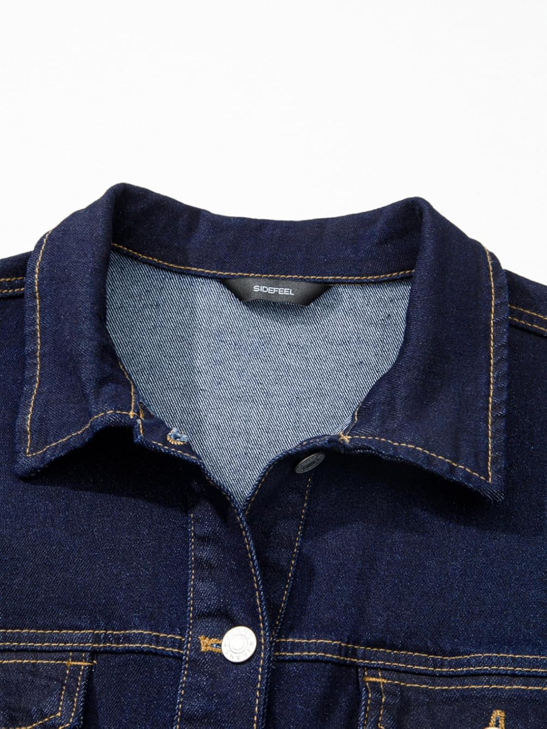 Sidefeel Women's Jean Jacket Casual Long Sleeve Button Down Oversized Denim Jacket Trendy Fall Outfits - Image 3