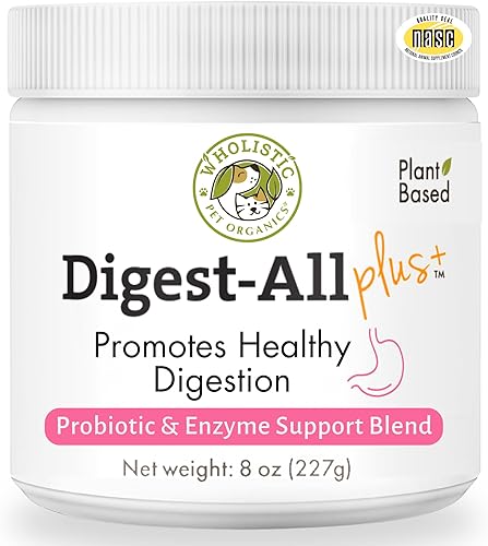 Wholistic Pet Organics Probióticos para perros y enzimas digestivas apoya la salud intestinal del sistema inmunológico probióticos para mascotas