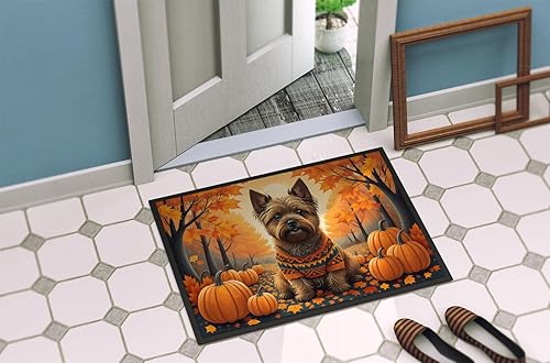 Miniatura 4 de Caroline's Treasures DAC1031MAT - Tapete de otoño Cairn Terrier de 18 x 27 pulgadas, para interiores y exteriores, para entrada, antideslizante,